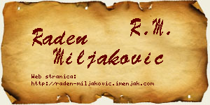 Raden Miljaković vizit kartica